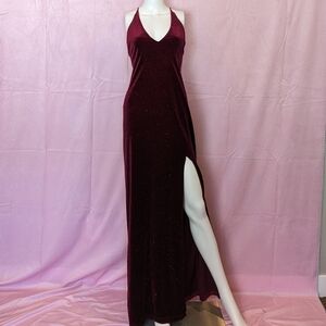 Teeze Me High Slit Adjustable Straps Full-Length Party Sheath Dress size 13